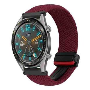 For Huawei Watch GT 22mm Magnetic Buckle Braided Watch Band(Black Sand Red)