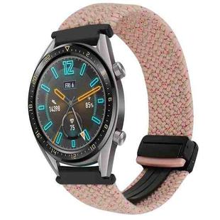 For Huawei Watch GT 22mm Magnetic Buckle Braided Watch Band(Pink)