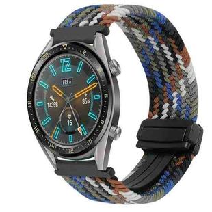 For Huawei Watch GT 22mm Magnetic Buckle Braided Watch Band(Denim Colorful)