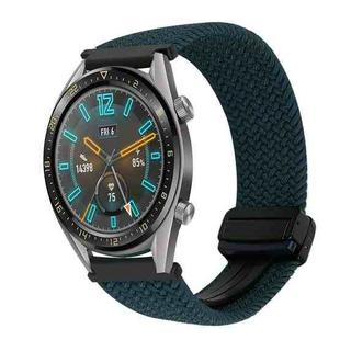 For Huawei Watch GT 22mm Magnetic Buckle Braided Watch Band(Forest Green)