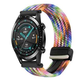 For Huawei Watch GT2 46mm 22mm Magnetic Buckle Braided Watch Band(Colorful)