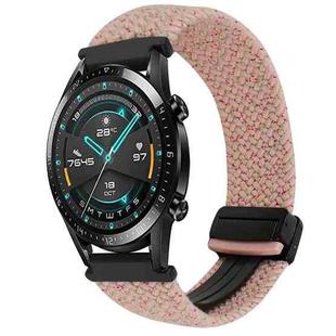 For Huawei Watch GT2 46mm 22mm Magnetic Buckle Braided Watch Band(Pink)