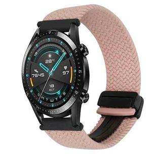 For Huawei Watch GT2 46mm 22mm Magnetic Buckle Braided Watch Band(Starlight Pink)