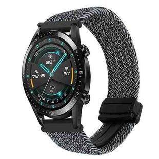 For Huawei Watch GT2 46mm 22mm Magnetic Buckle Braided Watch Band(Graphite Black)