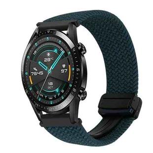 For Huawei Watch GT2 46mm 22mm Magnetic Buckle Braided Watch Band(Forest Green)