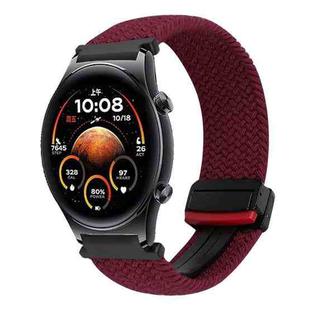 For Honor Watch GS 4 22mm Magnetic Buckle Braided Watch Band(Black sand red)