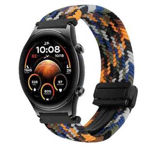 For Honor Watch GS 4 22mm Magnetic Buckle Braided Watch Band(Camouflage Colorful)