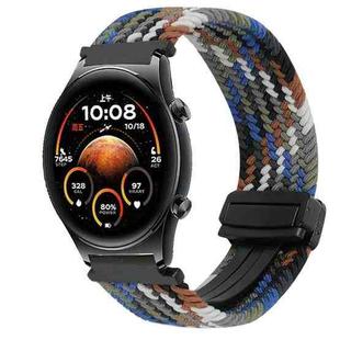 For Honor Watch GS 4 22mm Magnetic Buckle Braided Watch Band(Denim Colorful)