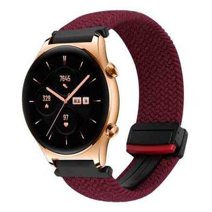 For Honor Watch GS 3 22mm Magnetic Buckle Braided Watch Band(Black sand red)