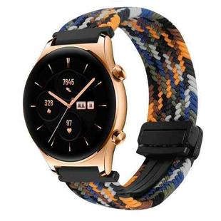 For Honor Watch GS 3 22mm Magnetic Buckle Braided Watch Band(Camouflage Colorful)