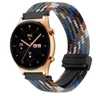 For Honor Watch GS 3 22mm Magnetic Buckle Braided Watch Band(Denim Colorful)