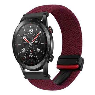 For Honor Watch GS 3i 22mm Magnetic Buckle Braided Watch Band(Black sand red)