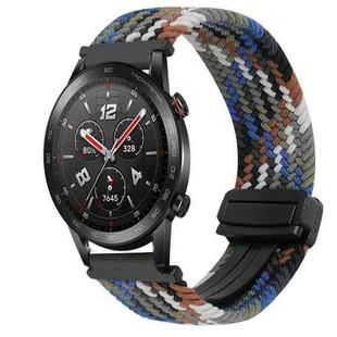 For Honor Watch GS 3i 22mm Magnetic Buckle Braided Watch Band(Denim Colorful)