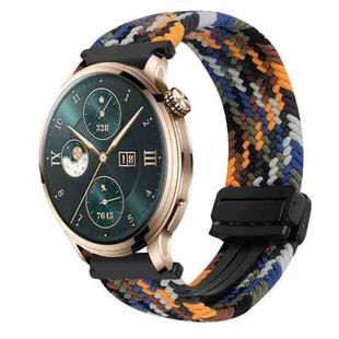 For Honor Watch 4 Pro 22mm Magnetic Buckle Braided Watch Band(Camouflage Colorful)