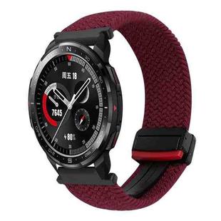 For Honor Watch GS Pro 22mm Magnetic Buckle Braided Watch Band(Black sand red)