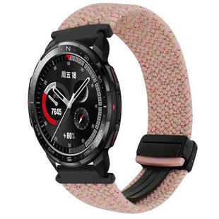 For Honor Watch GS Pro 22mm Magnetic Buckle Braided Watch Band(Pink)