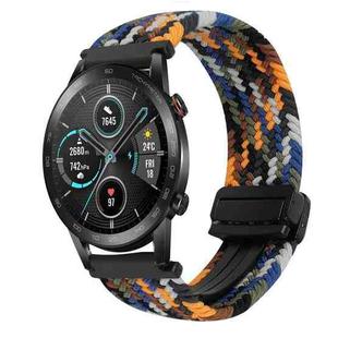 For Honor Magic Watch 2 46mm 22mm Magnetic Buckle Braided Watch Band(Camouflage Colorful)