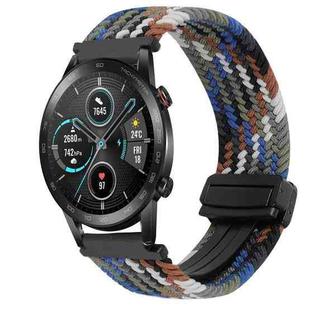 For Honor Magic Watch 22mm Magnetic Buckle Braided Watch Band(Denim Colorful)