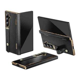 For Samsung Galaxy Z Fold7 Retractable Wrist Strap Invisible Stand Phone Case(Black)