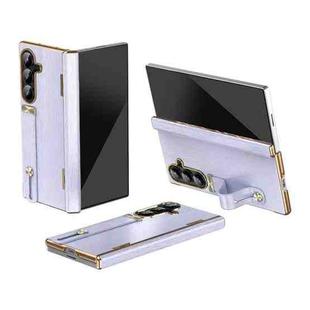 For Samsung Galaxy Z Fold7 Retractable Wrist Strap Invisible Stand Phone Case(Violets)