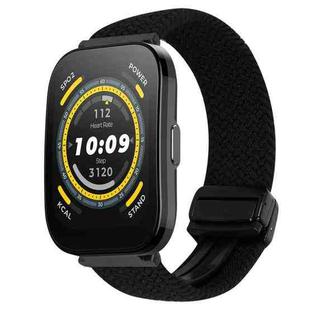 For Amazfit  Watch Bip 5 22mm Magnetic Buckle Braided Watch Band(Black)