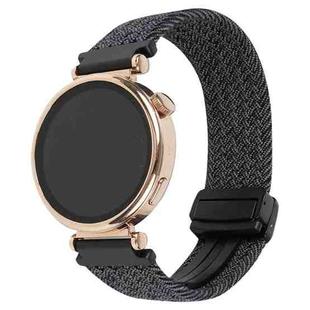 For Amazfit  Watch Bip 5 22mm Magnetic Buckle Braided Watch Band(Metallic Black)