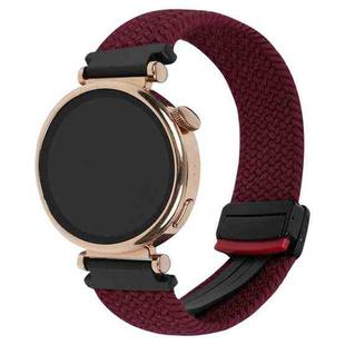 For Amazfit  Watch Bip 5 22mm Magnetic Buckle Braided Watch Band(Wine Red)