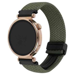 For Amazfit  Watch Bip 5 22mm Magnetic Buckle Braided Watch Band(Olive Green)