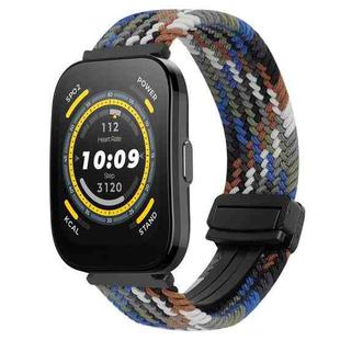 For Amazfit  Watch Bip 5 22mm Magnetic Buckle Braided Watch Band(Denim Colors)