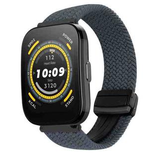 For Amazfit  Watch Bip 5 22mm Magnetic Buckle Braided Watch Band(Space Gray)