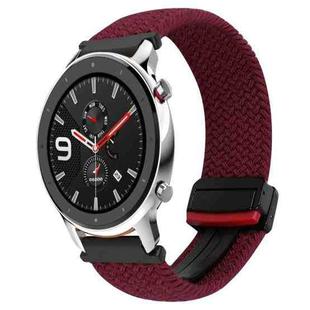 For Amazfit Watch GTR 4 22mm Magnetic Buckle Braided Watch Band(Black Sand Fed)