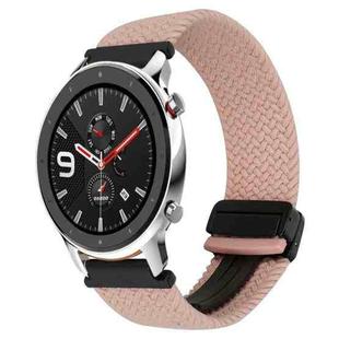 For Amazfit Watch GTR 4 22mm Magnetic Buckle Braided Watch Band(Pink)