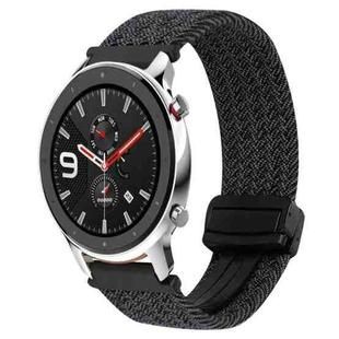 For Amazfit Watch GTR 4 22mm Magnetic Buckle Braided Watch Band(Graphite Black)