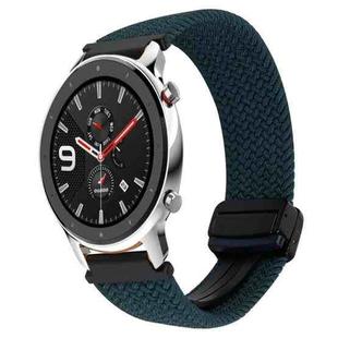 For Amazfit Watch GTR 4 22mm Magnetic Buckle Braided Watch Band(Forest Green)