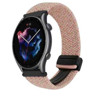 For Amazfit Watch GTR 3 22mm Magnetic Buckle Braided Watch Band(Starlight Pink)