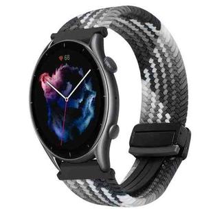 For Amazfit Watch GTR 3 22mm Magnetic Buckle Braided Watch Band(Z Dark Chocolate)