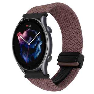 For Amazfit Watch GTR 3 22mm Magnetic Buckle Braided Watch Band(Smoky Purple)