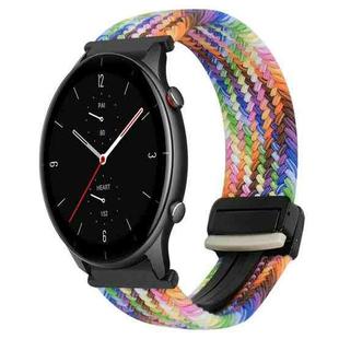 For Amazfit Watch GTR 2e 22mm Magnetic Buckle Braided Watch Band(Colorful)