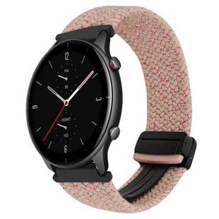 For Amazfit Watch GTR 2e 22mm Magnetic Buckle Braided Watch Band(Starlight Pink)