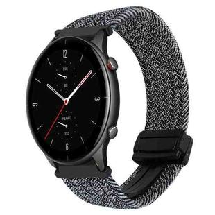 For Amazfit Watch GTR 2e 22mm Magnetic Buckle Braided Watch Band(Metallic Gray)