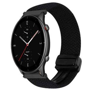 For Amazfit Watch GTR 2e 22mm Magnetic Buckle Braided Watch Band(Black)