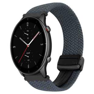 For Amazfit Watch GTR 2e 22mm Magnetic Buckle Braided Watch Band(Space Gray)