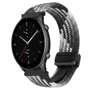 For Amazfit Watch GTR 2e 22mm Magnetic Buckle Braided Watch Band(Z Dark Chocolate)