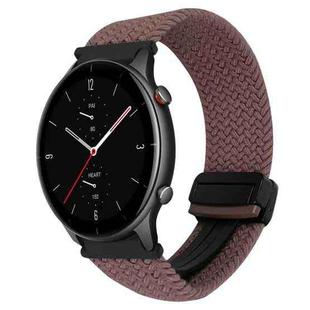 For Amazfit Watch GTR 2e 22mm Magnetic Buckle Braided Watch Band(Smoky Purple)