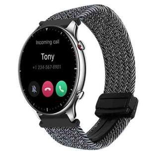 For Amazfit Watch GTR 2 22mm Magnetic Buckle Braided Watch Band(Metallic Gray)