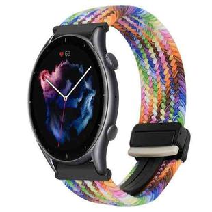 For Amazfit Sport Watch 3 22mm Magnetic Buckle Braided Watch Band(Colorful)