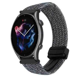 For Amazfit Sport Watch 3 22mm Magnetic Buckle Braided Watch Band(Metallic Gray)