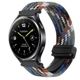 For Xiaomi Watch 2 22mm Magnetic Buckle Braided Watch Band(Denim Colorful)