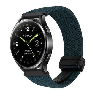 For Xiaomi Watch 2 22mm Magnetic Buckle Braided Watch Band(Forest Green)