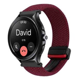 For Xiaomi Watch S3 22mm Magnetic Buckle Braided Watch Band(Dark Red)